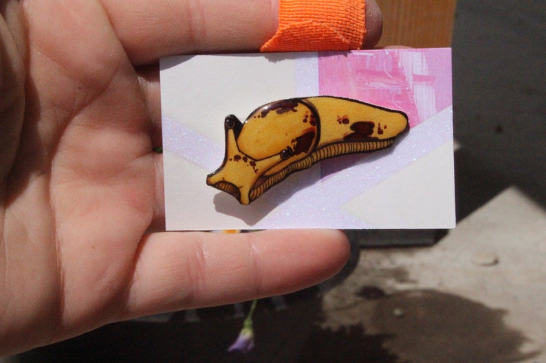 coats Banana Slug Pin: Gift for slug lovers or slug loss memorial pins lapels for ties backpacks clothing Trendy Pins