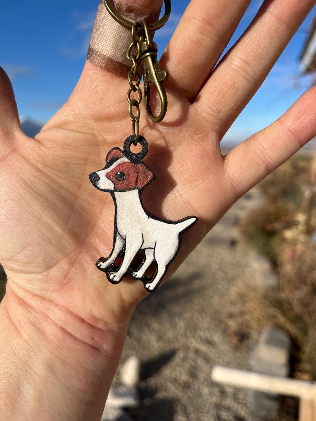 Wood Jack Russell Terrier Keychain: Gift for Dog Lovers, Vet Techs ...