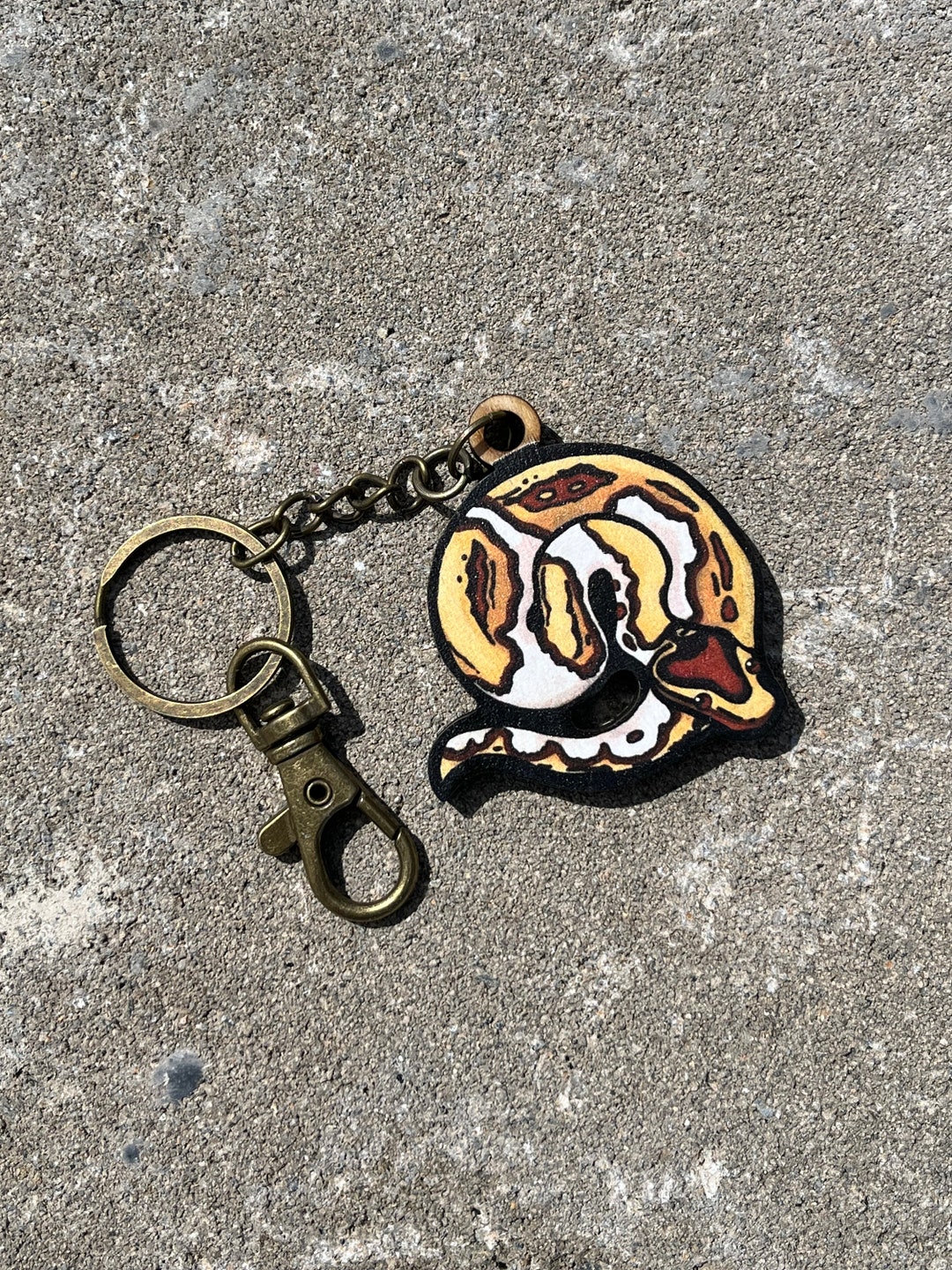 Wood Ball Python Keychain: Gift for Snake Animal Lovers, Vet Techs ...