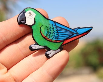 Severe Macaw Magnet: Gift for Parrot bird lovers, vet techs, veterinarians, zookeepers cute bird magnets for locker or fridge