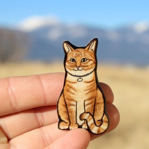 Tabby Cat Magnet: Gift for cat lovers, vet techs, veterinarians, zookeepers cute animal magnets for locker or fridge