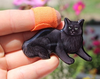 Black Cat Magnet: Great gift for Black Cat lover or cat loss memorial Cute Cat animal magnets for locker or fridge