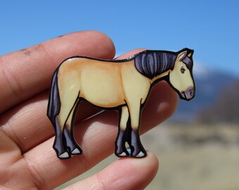 Horse Magnet: Gift for Tan Dun Horse lovers, vet techs, veterinarians, zookeepers  cute farm animal magnets for locker or fridge
