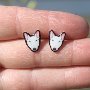 Bull Terrier Stud Earrings: Gift for dog animal lovers, vet techs, veterinarians, zookeeper's cute earrings with Stainless Steel Posts