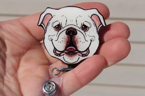 Bulldog Badge Reel ID Holder: Gift for Nurses, CNA HCA, Vet Techs,  Veterinarian of Bulldog Lovers Loss Memorial Cute Dog Animal Badge Reels 