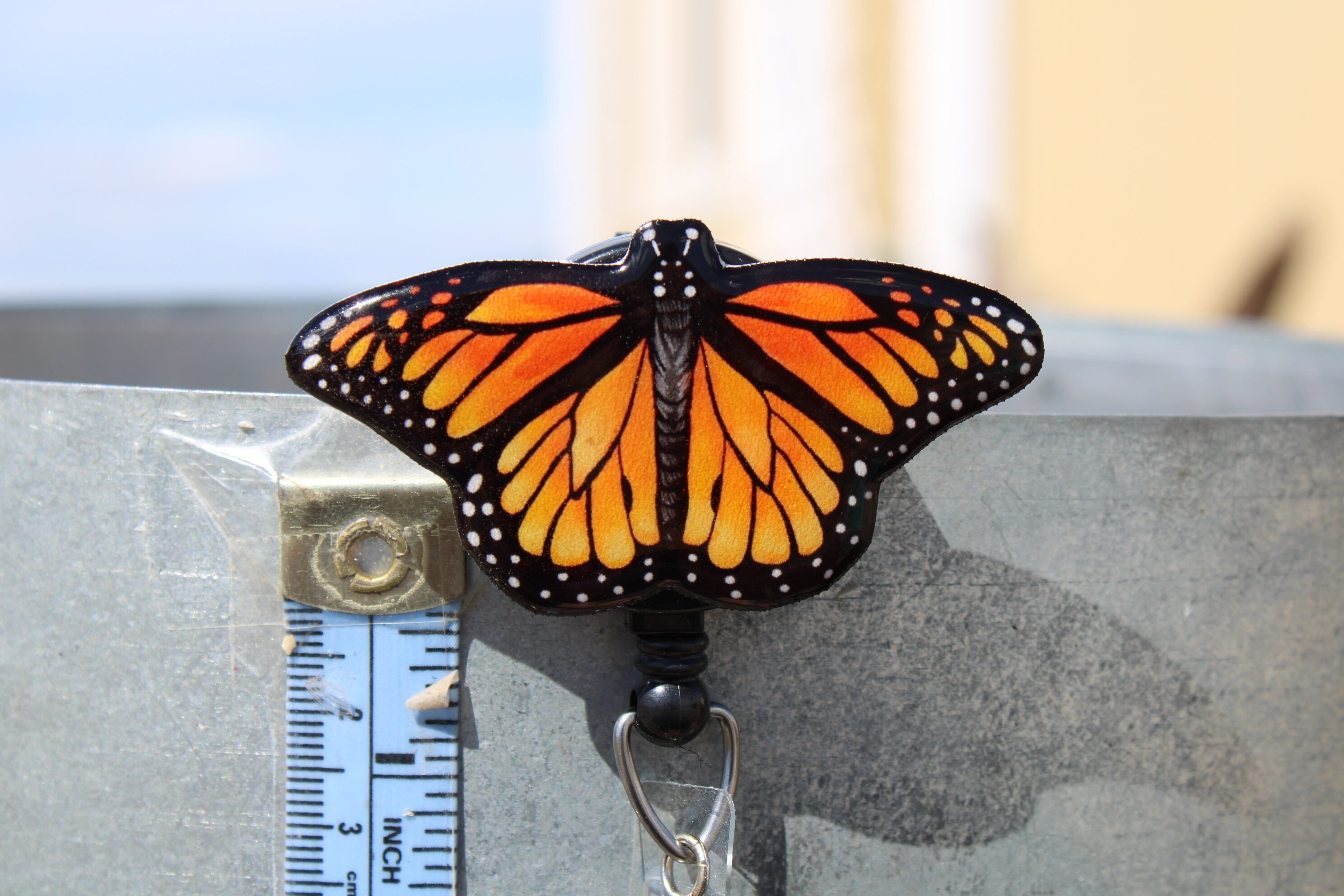 Monarch Butterfly Badge Reel Id Holder: Gift for Nurses, Vet Tech