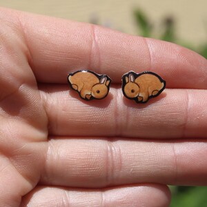Bunny Rabbit Stud Earrings: Gift for animal lovers, vet techs, veterinarians, zookeeper's cute earrings with Stainless Steel Posts