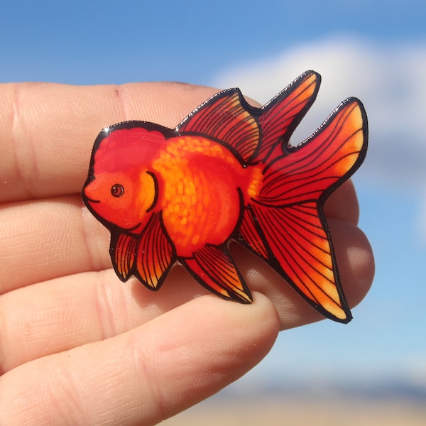 Goldfish Magnet: Gift for fancy goldfish lovers, vet techs, veterinarians, zookeepers cute animal magnets for locker or fridge