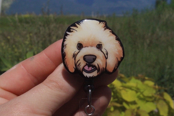 Goldendoodle Badge Reel Id Holder: Gift for Dog Lovers, Nurses, Medical,  Vet Techs Veterinarians Cute Dog Badge Reels 