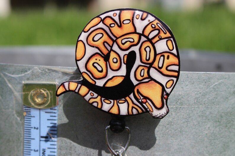 Albino Ball Python Badge Reel ID Holder: Gift for Snake - Etsy