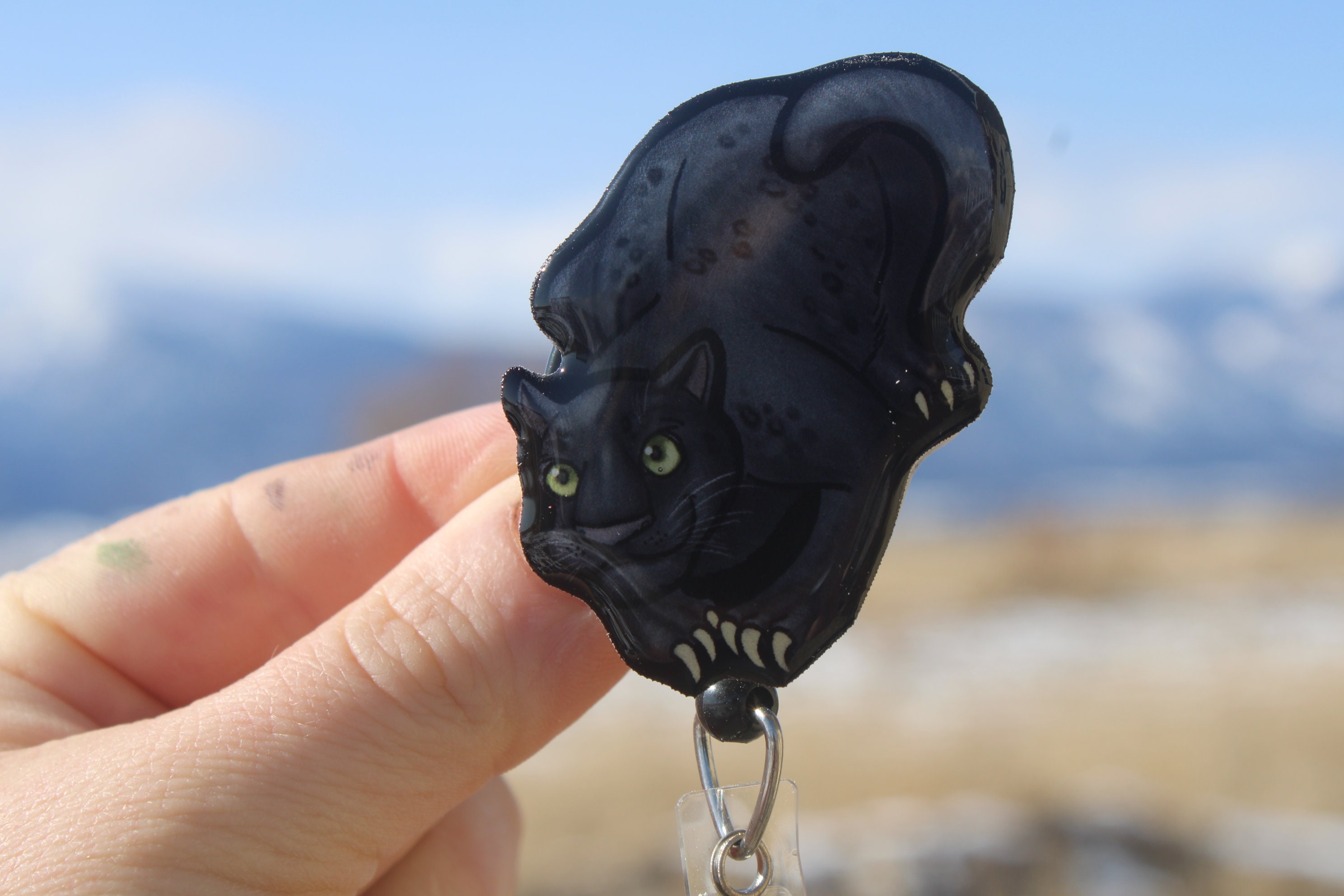Panther Badge Reel Id Holder: Gift for Animal Lovers, Nurses, Vet