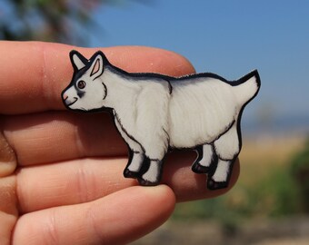 Pygmy Dwarf goat magnet: Gift for goat lovers, vet techs, veterinarians, zookeepers goat loss cute farm animal magnets for locker or fridge