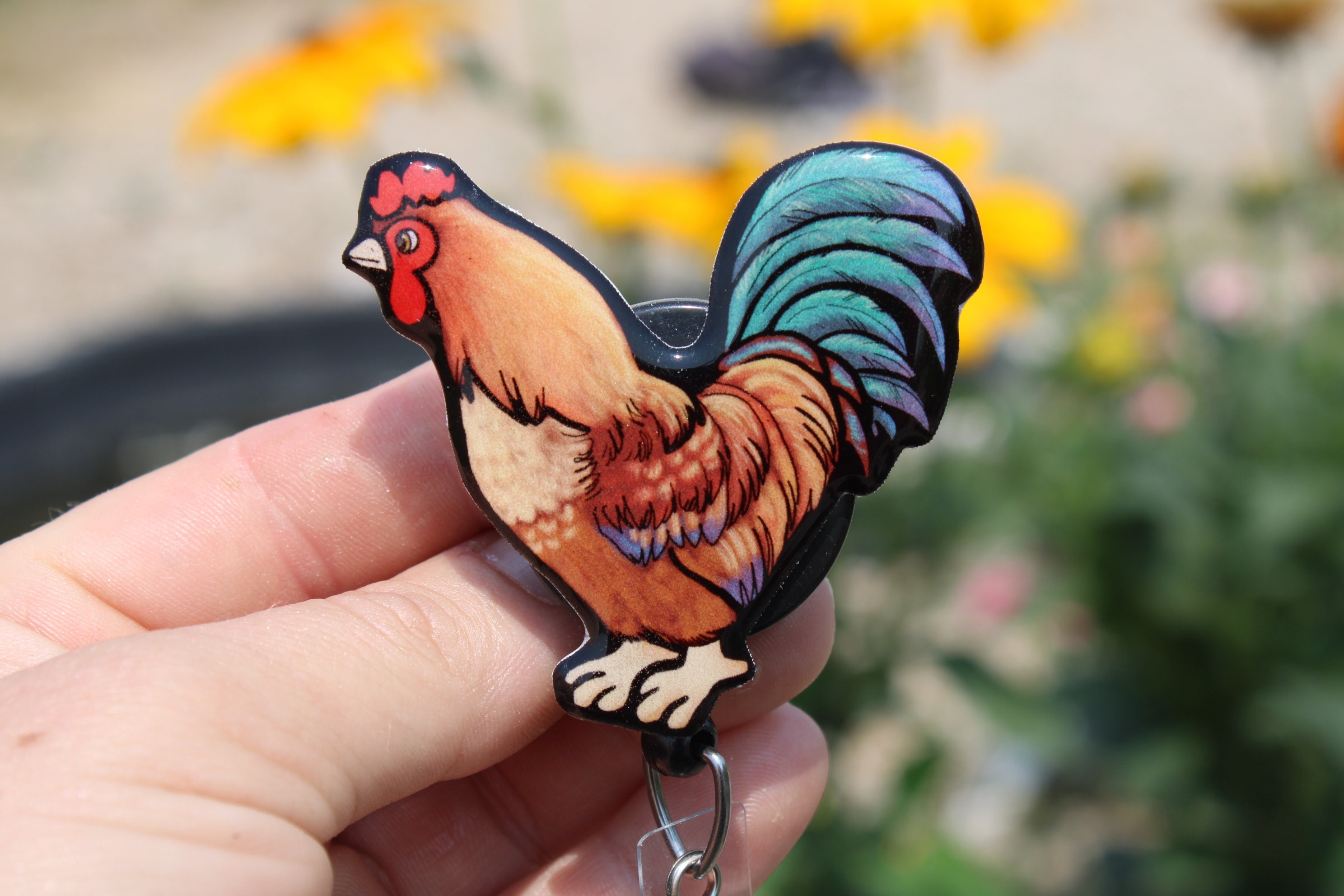Rooster Chicken Badge Reel ID Holder: Gift for Farm Bird Lovers, Vet Techs,  Veterinarians, Zookeepers Retractable Animal Badge Reels -  Ireland