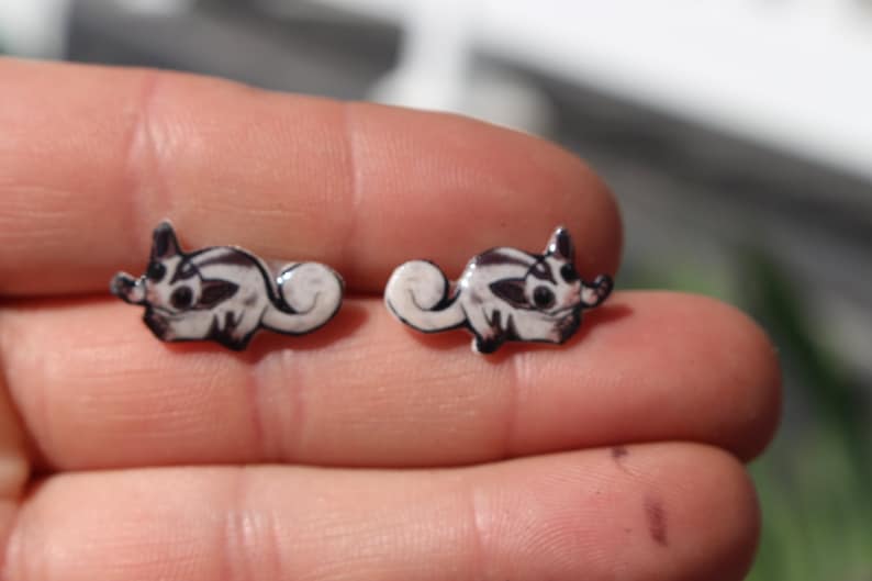 Sugar Glider Earrings : great gift for gilder lovers stainless steel posts sugar glider memorial loss image 1