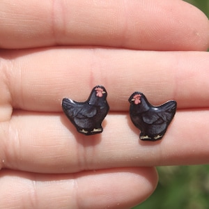 Chicken Stud Earrings: Gift for bird animal lovers, vet techs, veterinarians, zookeeper's cute earrings with Stainless Steel Posts