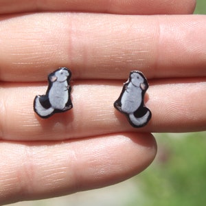 Chinchilla Stud Earrings: Gift for animal lovers, vet techs, veterinarians, zookeeper's cute earrings with Stainless Steel Posts