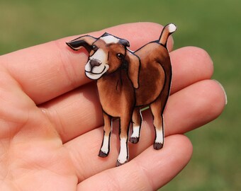 Nubian goat magnet: Gift for Goat lovers or goat loss memorial Cute animal magnets for  locker or fridge