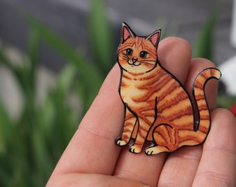 Tabby Cat Magnet: Gift for tabby cat lover or tabby cat loss memorial Cute animal cat magnets for  locker or fridge