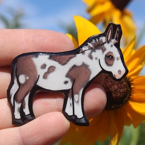 Donkey Magnet: Gift for farm animal lover, vet tech, veterinarian, zookeeper cute animal magnet for locker or fridge