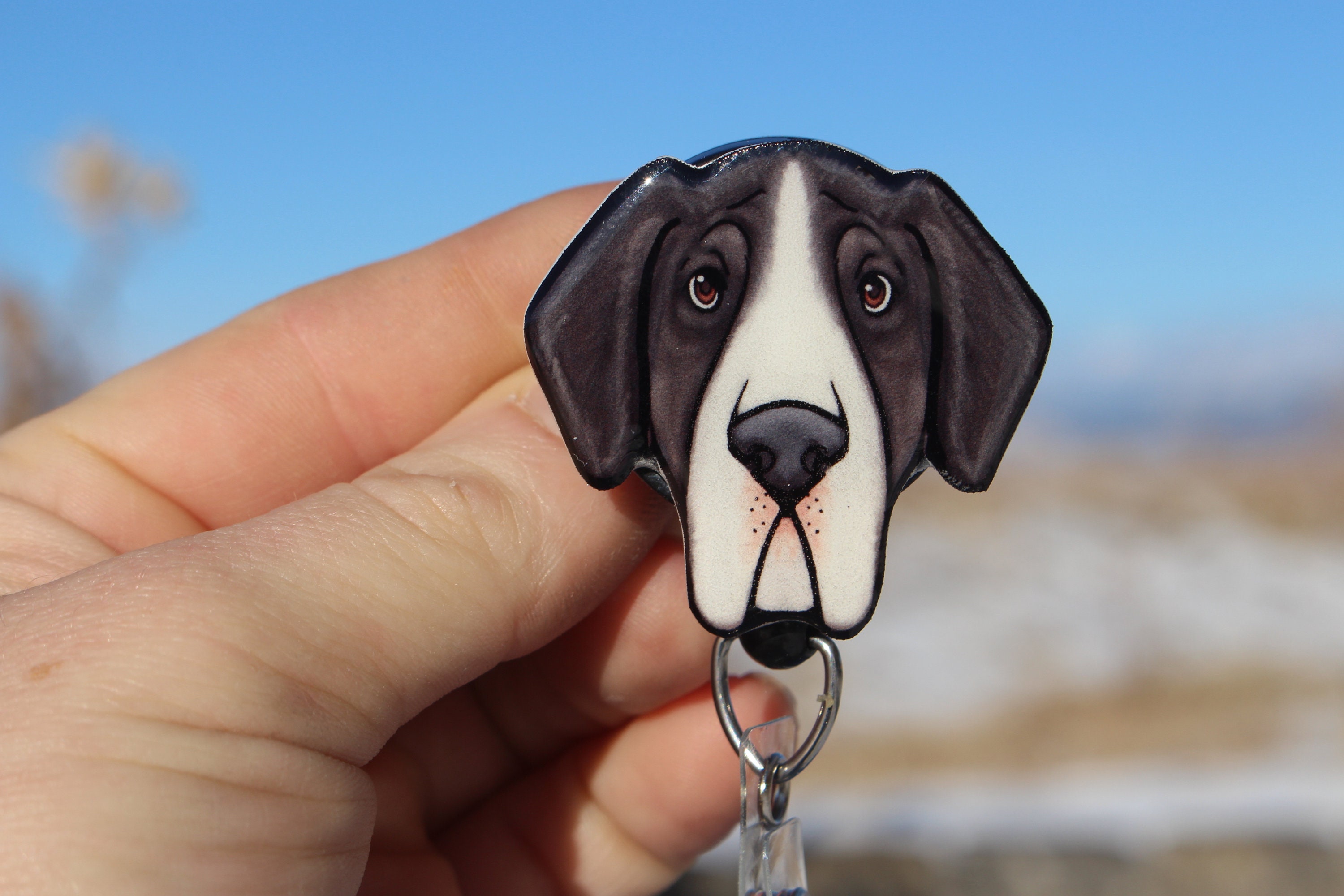 Great Dane Badge Reel Id Holder: Gift for Great Dane Lovers, Nurses, Vet  Techs, Veterinarians, Dog Memorial Dog Animal Badge Reels 