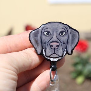 German Shorthair pointer Badge Reel ID holder: Gift for dog lovers nurses, vet techs, veterinarians, dog animal badge reels