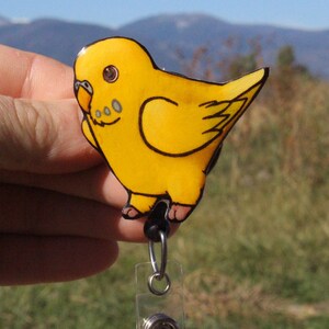 Budgie Badge Reel ID holder: Gift for Bird lover, nurse, vet tech, veterinarian, teachers, zookeepers bird animal badge reels