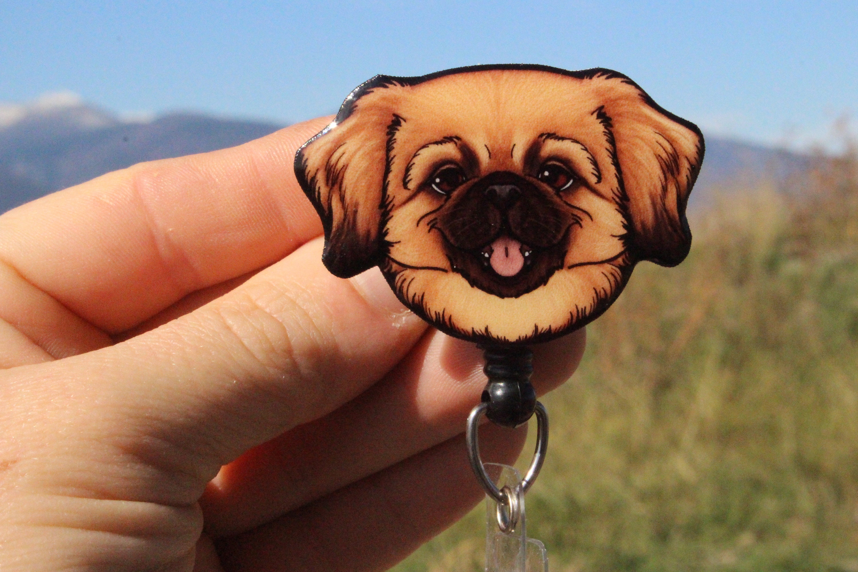 Pekingese Badge Reel 