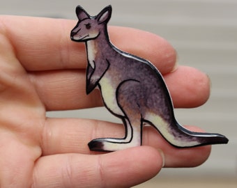 Kangaroo Magnet: Gift for Kangaroo lovers or Kangaroo collectors Cute australian animal magnets for  locker or fridge