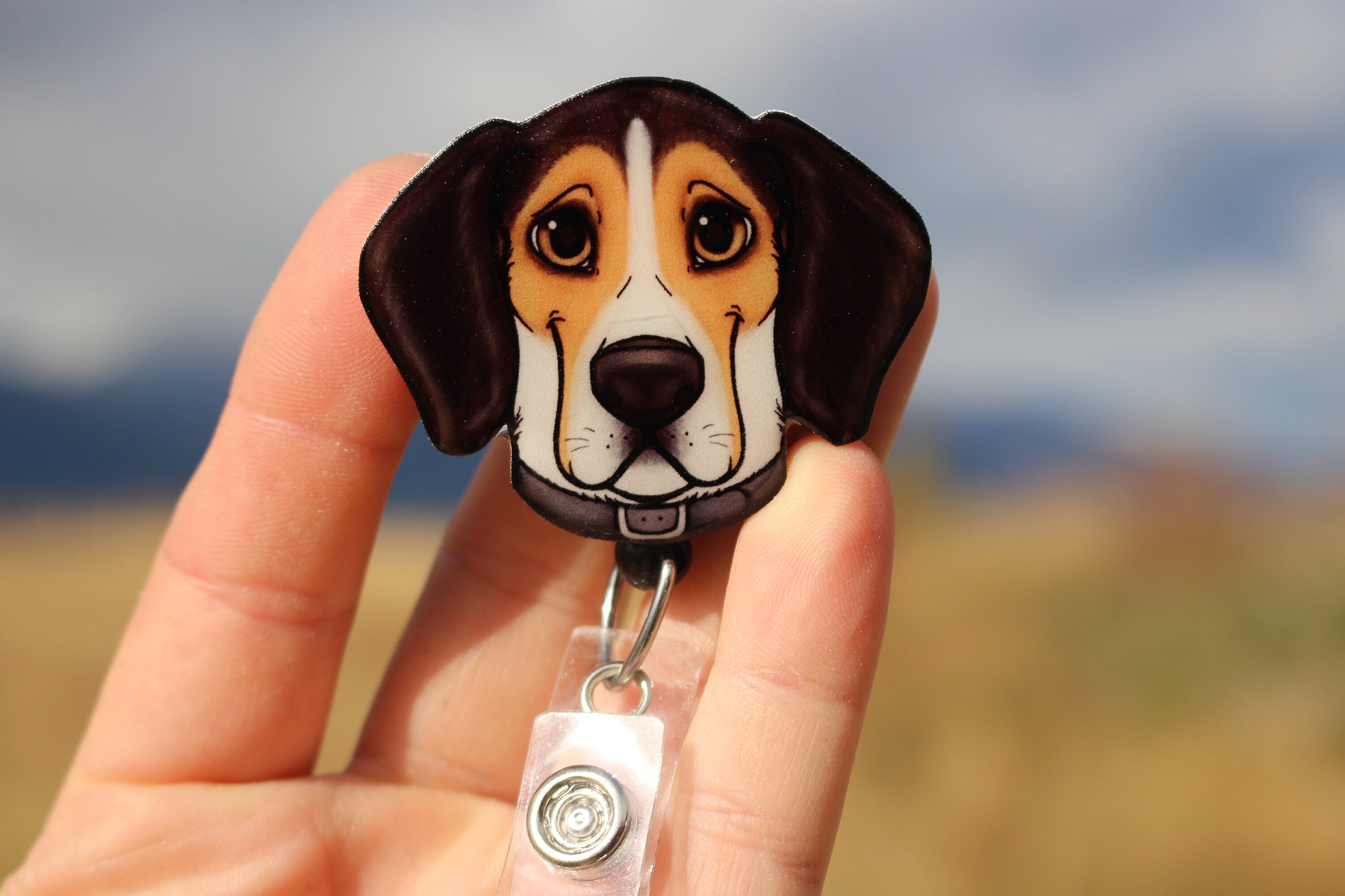 Treeing Walker Hound Badge Reel ID Holder: Gift for Hound Dog