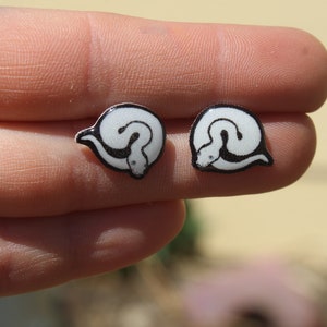 Ball Python Stud Earrings: Gift for reptile snake lovers, vet techs, veterinarians, zookeeper's cute earrings with Stainless Steel Posts