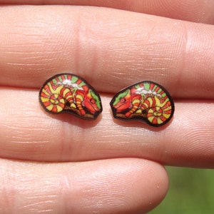 Chameleon Stud Earrings: Gift for lizard animal lovers, vet techs, veterinarians, zookeeper's cute earrings with Stainless Steel Posts