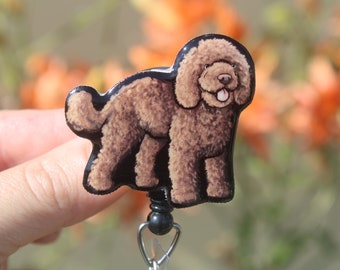 Goldendoodle Badge Reel ID Holder: Gift for dog lovers, vet techs,  veterinarians, cute animal badge reels
