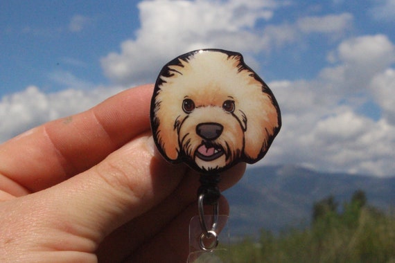 Goldendoodle Badge Reel Id Holder: Gift for Dog Lovers, Nurses, Medical, Vet  Techs Veterinarians Cute Dog Badge Reels 