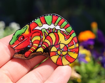 Chameleon Magnet Gift for Nosy Be chameleon lizard lover or chameleon loss memorial Cute animal Magnets for  locker or fridge