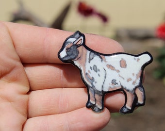 Goat magnet: Gift for goat lovers, farmers, vet techs, veterinarians cute farm animal magnet for locker or fridge