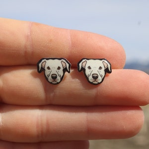 Pit Bull Stud Earrings: Gift for Pitbull dog animal lovers, vet techs, veterinarians, zookeeper's cute earrings with Stainless Steel Posts