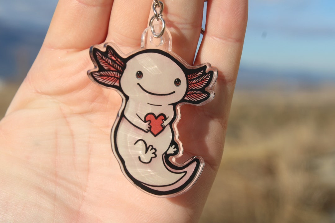 Axolotl Keyring: Gift for Newt Lovers, Vet Techs, Veterinarians ...
