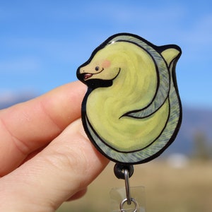 Moray Eel badge Reel Id holder retractable gift for nurses, vet techs, zookeepers, aquarium workers ocean animal badge reels