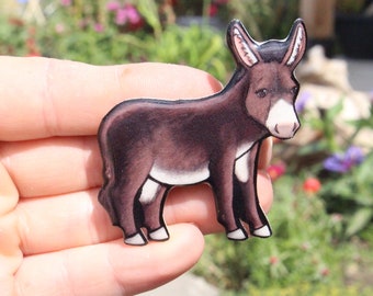 Mule magnet: Gift for donkey lovers, farmers, teachers vet techs cute farm animal magnets for locker or fridge