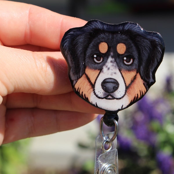 Australian Shepherd Aussie Badge reel Id holder Gift for Aussie lovers Nurses, vet techs, veterinarians, teachers dog badge reels