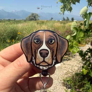 German Shorthair Pointer Dog Badge Reel ID holder: Gift for Nurses, animal lovers, vet techs, Teachers, cute acrylic badge buddy non Ai Art