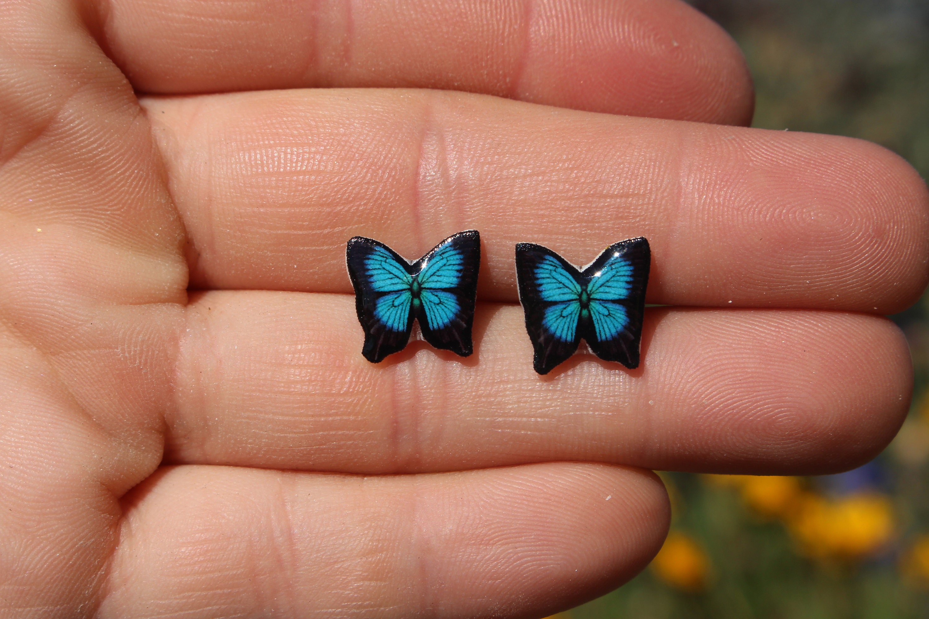 Details 124+ blue butterfly earrings studs
