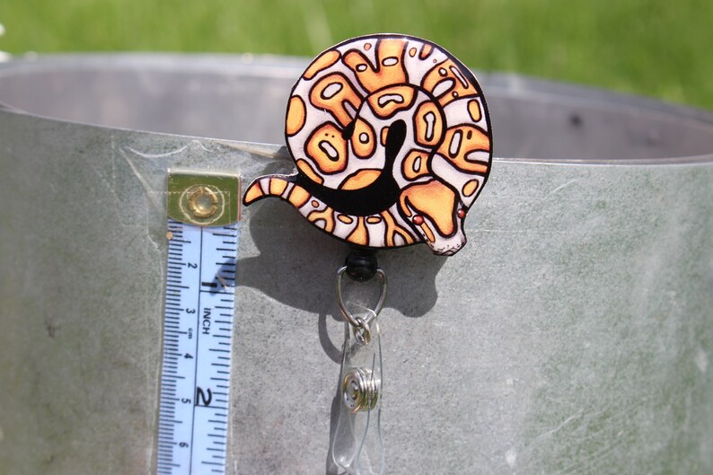 Albino Ball Python Badge Reel ID Holder: Gift for Snake - Etsy