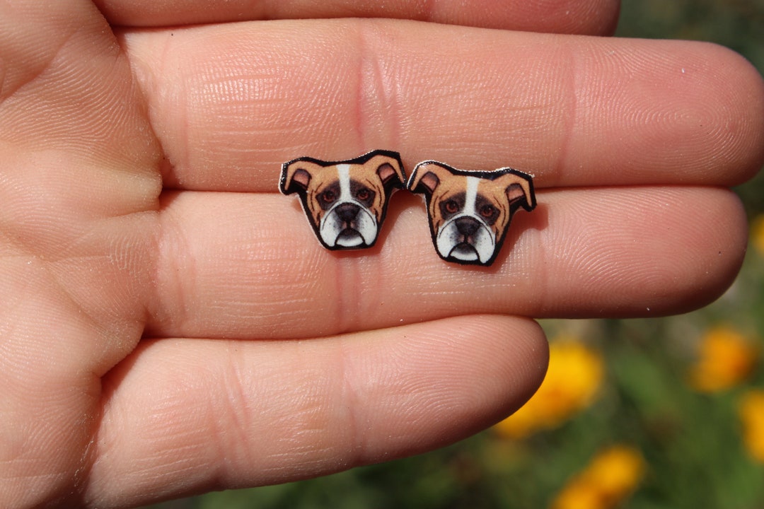 Boxer Earrings Cute Dog Animal Stud Earrings With Stainless Steel