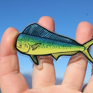 Mahi Mahi Dolphinfish Keyring: Gift for fish lovers, vet techs, veterinarians, zookeepers or animal memorial cute animal Keychains