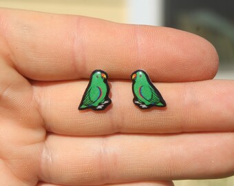 Eclectus Parrot Bird Stud Earring: Gift for animal lovers, vet techs, veterinarians, zookeeper's cute earrings with Stainless Steel Post