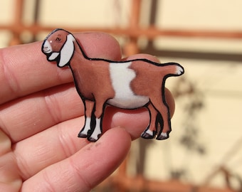 Nubian goat magnet: Gift for Goat lovers, vet techs, veterinarians, zookeepers cute farm animal magnets for locker or fridge