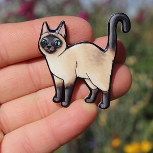 Siamese Cat Magnet: Gift for cat lover, vet techs, veterinarian, zookeepers cute animal magnets for locker and fridge