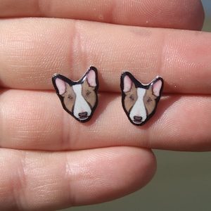 Bull Terrier Stud Earrings: Gift for dog animal lovers, vet techs, veterinarians, zookeeper's cute earrings with Stainless Steel Posts