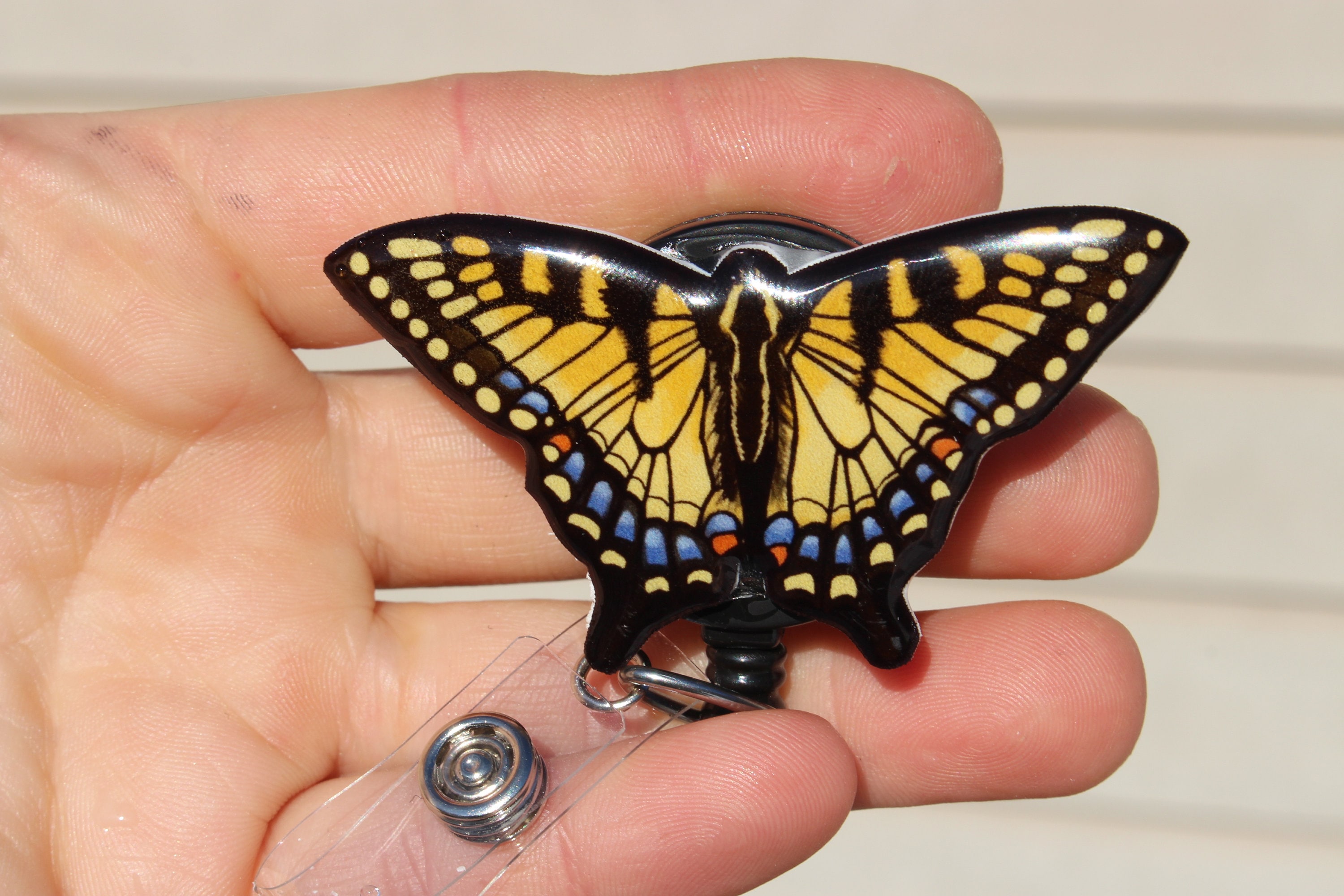 Swallowtail Butterfly Badge Reel Id Holder: Gift for Nurses, Vet Tech,  Veterinarians, CNA HCA Butterfly Lover Gift Animal Badge Reels 